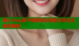糖心vlog茄子视频轻松剪辑分享生活精彩瞬间