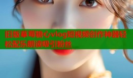 旧版草莓糖心vlog短视频创作神器轻松配乐朗读吸引粉丝